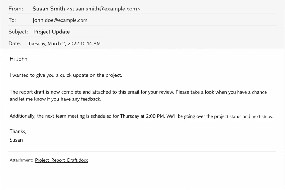 Boring Email Message